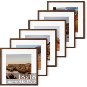 image:imageHAUS AND HUES Walnut Square Frames Set of 616x16