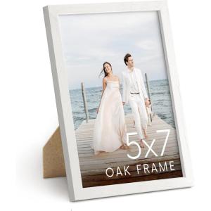 image:imageHAUS AND HUES White Oak Wood 5x7 Picture Frame  Standalone Natural Frame for Photos Set of 1