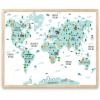 image:imageHAUS AND HUES Animal World Map Art Print  16x20  Framed Beige