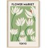 image:imageHAUS AND HUES Flower Market Poster  Vintage Botanical Wall Art Sage Green Floral Prints Aesthetic Room Decor Framed Beige 24 x 36