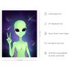 image:imageHAUS AND HUES Trippy Alien Poster  Cool Extraterrestrial Wall Art Psychedelic Room Decor Alien Portrait Framed Beige 16x20Alien Portrait