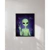 image:imageHAUS AND HUES Trippy Alien Poster  Cool Extraterrestrial Wall Art Psychedelic Room Decor Alien Portrait Framed Beige 16x20Alien Portrait