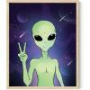 image:imageHAUS AND HUES Trippy Alien Poster  Cool Extraterrestrial Wall Art Psychedelic Room Decor Alien Portrait Framed Beige 16x20Alien Portrait