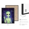 image:imageHAUS AND HUES Trippy Alien Poster  Cool Extraterrestrial Wall Art Psychedelic Room Decor Alien Portrait Framed Beige 16x20Alien Portrait