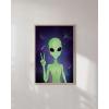 image:imageHAUS AND HUES Trippy Alien Poster  Cool Extraterrestrial Wall Art Psychedelic Room Decor Alien Portrait Framed Beige 16x20Alien Portrait