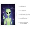 image:imageHAUS AND HUES Trippy Alien Poster  Cool Extraterrestrial Wall Art Psychedelic Room Decor Alien Portrait Framed Beige 16x20Alien Portrait