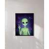 image:imageHAUS AND HUES Trippy Alien Poster  Cool Extraterrestrial Wall Art Psychedelic Room Decor Alien Portrait Framed Beige 16x20Alien Portrait
