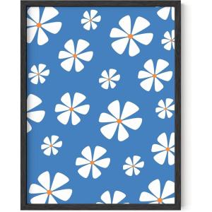image:imageHAUS AND HUES Daisy Flower Painting  Blue Floral Wall Art Daisy Artwork for Room Aesthetic 12x16 Unframed