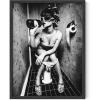 image:imageHAUS AND HUES Girl Bathroom Decor Wall Art  Black and White Wall Art Bathroom Picture for Bedroom Decor for Women Restroom Artwork Unframed 12x16