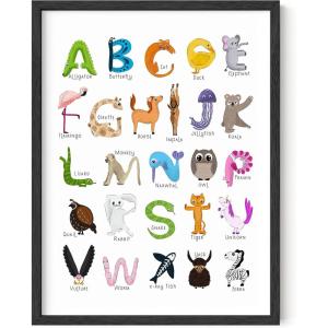 image:imageHAUS AND HUES Kids Alphabet Art Print  12x16  Framed Black