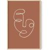 image:imageHAUS AND HUES Astrology Poster  Celestial Wall Art Sun and Moon Print Spiritual Boho Artwork 12x16 Black FrameClay Abstract Face