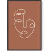 image:imageHAUS AND HUES Astrology Poster  Celestial Wall Art Sun and Moon Print Spiritual Boho Artwork 12x16 Black FrameClay Abstract Face