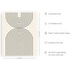 image:imageHAUS AND HUES Boho Poster  Mid Century Modern Decor Abstract Art Minimalist Dark Clay Eye with Lashes 16x20 Beige FrameBlack Semi Circles