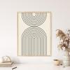 image:imageHAUS AND HUES Boho Poster  Mid Century Modern Decor Abstract Art Minimalist Dark Clay Eye with Lashes 16x20 Beige FrameBlack Semi Circles
