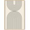 image:imageHAUS AND HUES Boho Poster  Mid Century Modern Decor Abstract Art Minimalist Dark Clay Eye with Lashes 16x20 Beige FrameBlack Semi Circles