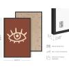 image:imageHAUS AND HUES Boho Poster  Mid Century Modern Decor Abstract Art Minimalist Dark Clay Eye with Lashes 16x20 Beige FrameDark Clay Eye