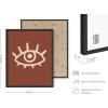 image:imageHAUS AND HUES Boho Poster  Mid Century Modern Decor Abstract Art Minimalist Dark Clay Eye with Lashes 16x20 Beige FrameDark Clay Eye