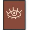 image:imageHAUS AND HUES Boho Poster  Mid Century Modern Decor Abstract Art Minimalist Dark Clay Eye with Lashes 16x20 Beige FrameDark Clay Eye