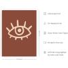 image:imageHAUS AND HUES Boho Poster  Mid Century Modern Decor Abstract Art Minimalist Dark Clay Eye with Lashes 16x20 Beige FrameDark Clay Eye