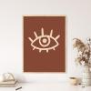 image:imageHAUS AND HUES Boho Poster  Mid Century Modern Decor Abstract Art Minimalist Dark Clay Eye with Lashes 16x20 Beige FrameDark Clay Eye