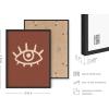 image:imageHAUS AND HUES Boho Poster  Mid Century Modern Decor Abstract Art Minimalist Dark Clay Eye with Lashes 16x20 Beige FrameDark Clay Eye