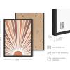 image:imageHAUS AND HUES Boho Poster  Mid Century Modern Decor Abstract Art Minimalist Dark Clay Eye with Lashes 16x20 Beige FrameRainbow Sunshine