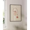 image:imageHAUS AND HUES Boho Poster  Mid Century Modern Decor Abstract Art Minimalist Dark Clay Eye with Lashes 16x20 Beige FrameSilhouette Lipstick