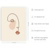 image:imageHAUS AND HUES Boho Poster  Mid Century Modern Decor Abstract Art Minimalist Dark Clay Eye with Lashes 16x20 Beige FrameSilhouette Lipstick