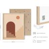 image:imageHAUS AND HUES Boho Poster  Mid Century Modern Decor Abstract Art Minimalist Dark Clay Eye with Lashes 16x20 Beige FrameSun and Two Staircases