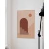 image:imageHAUS AND HUES Boho Poster  Mid Century Modern Decor Abstract Art Minimalist Dark Clay Eye with Lashes 16x20 Beige FrameSun and Two Staircases