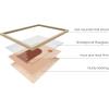 image:imageHAUS AND HUES Boho Poster  Mid Century Modern Decor Abstract Art Minimalist Dark Clay Eye with Lashes 16x20 Beige FrameSun and Two Staircases