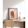 image:imageHAUS AND HUES Boho Poster  Mid Century Modern Decor Abstract Art Minimalist Dark Clay Eye with Lashes 16x20 Beige FrameSun and Two Staircases