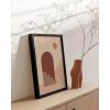 image:imageHAUS AND HUES Boho Poster  Mid Century Modern Decor Abstract Art Minimalist Dark Clay Eye with Lashes 16x20 Beige FrameSun and Two Staircases