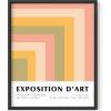 image:imageHAUS AND HUES Danish Pastel Posters Trendy Posters Danish Posters Danish Pastel Wall Decor Aesthetic Posters Art Abstract Art Exhibition Poster Cute Poster 16 x 20 Framed Black