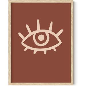 image:imageHAUS AND HUES Astrology Poster  Celestial Wall Art Sun and Moon Print Spiritual Boho Artwork 12x16 Black FrameDark Clay Eye