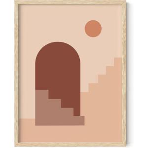 image:imageHAUS AND HUES Astrology Poster  Celestial Wall Art Sun and Moon Print Spiritual Boho Artwork 12x16 Black FrameSun and Two Staircases